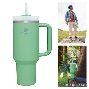 STANLEY Quencher H2.0 FlowState Stainless Steel Water Bottle Tumbler Jade Green